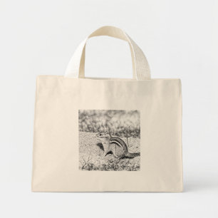Mini Tote Bag Chipmunk Sketch