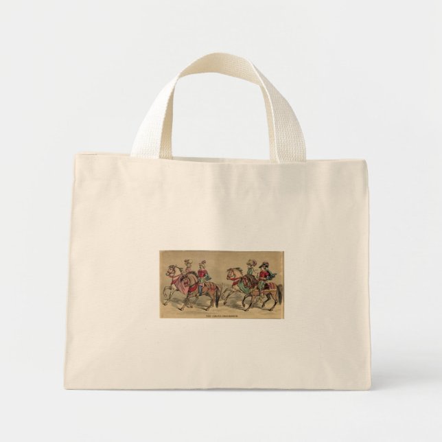 Mini Tote Bag Circus Procession Riders on Horseback (Devant)