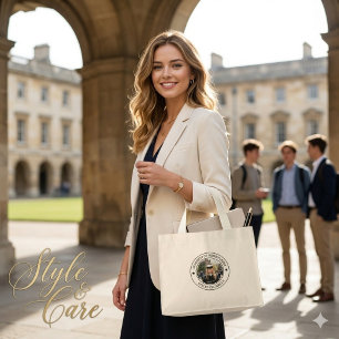 Mini Tote Bag Classique Rond Diplômé Écriture Moderne Minuscule