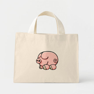 Mini Tote Bag Cochon de caricature