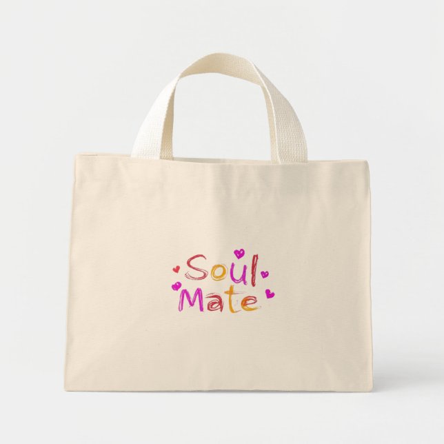 Mini Tote Bag Conception de l'Art numérique Soul Mate (Devant)