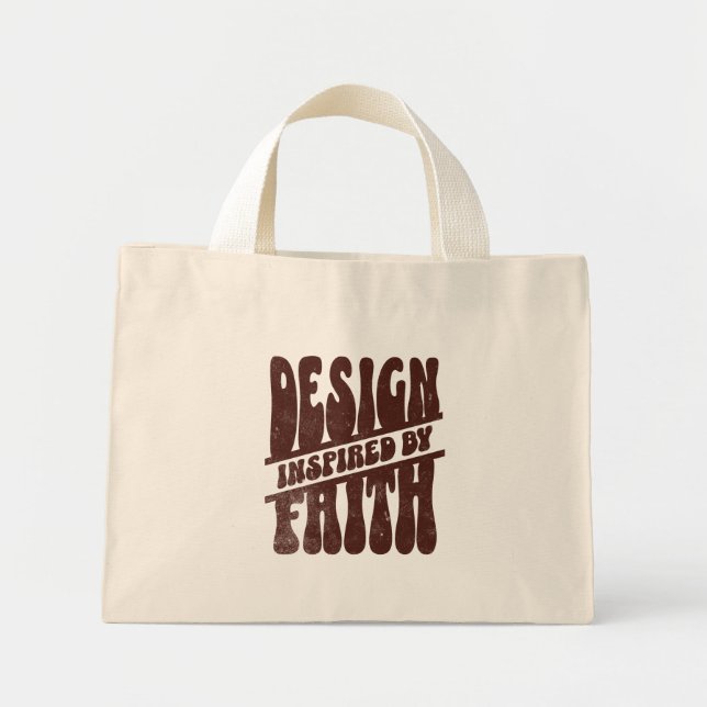 Mini Tote Bag Conception inspirée par la foi (Devant)