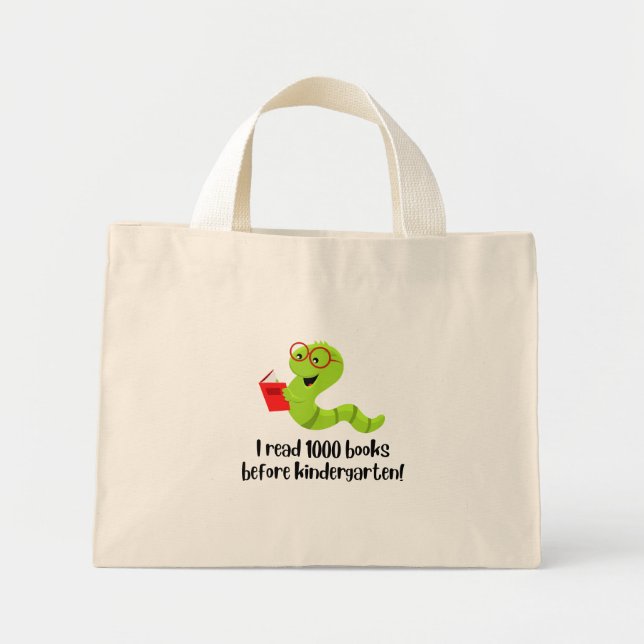 Mini Tote Bag Custom 1000 Livres avant Kindergarten Library Four (Devant)