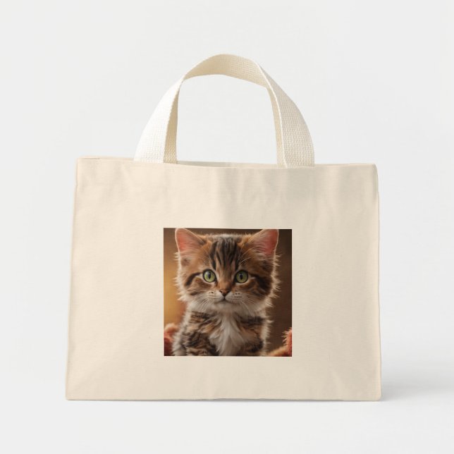 Mini Tote Bag Cute Kitten (Devant)