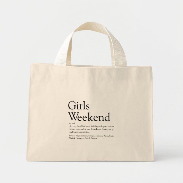 Mini Tote Bag Définition de plaisir de week-end entre filles Mod (Devant)