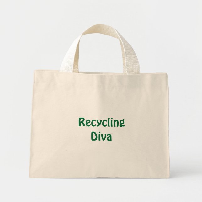 Mini Tote Bag Diva de recyclage (Devant)