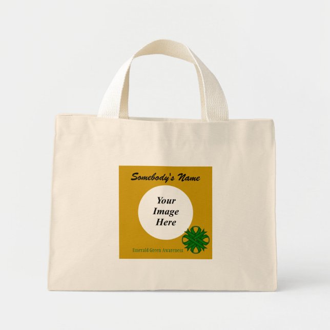 Mini Tote Bag Emerald Green Clover Rbn Tmpl par Kenneth Yoncich (Devant)