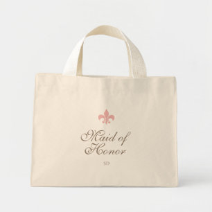 Mini Tote Bag Fleur de Lis Maid of Honor rose