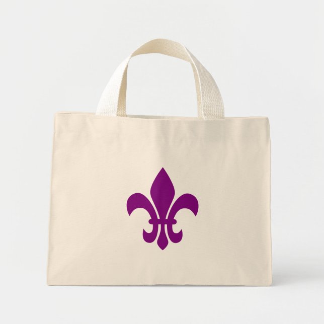 Mini Tote Bag Fleur de Lis Violet (Devant)