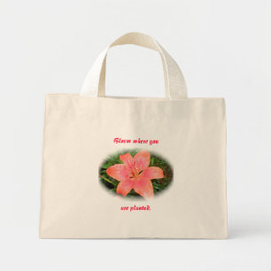 Mini Tote Bag Fleur Lily orange rouge où vous avez planté Fourre
