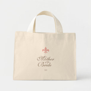 Mini Tote Bag Fleur rose de Lis Mère de la Mariée Initiale