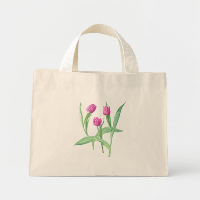 Mini Tote Bag fleurs (Devant)