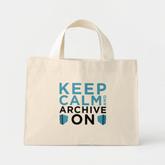 Mini Tote Bag Gardez le calme et archivez (minuscule note)