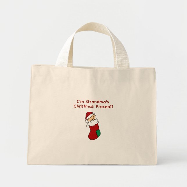 Mini Tote Bag Grand-mère's Christmas Présent Tshirts et cadeaux (Devant)