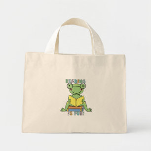 Mini Tote Bag Grenouille - La lecture est un jeu de t-shirts et