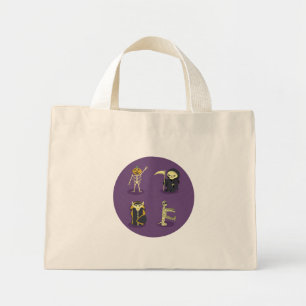 Mini Tote Bag Halloween Squelette Dracula Mummy Griffe Reaper