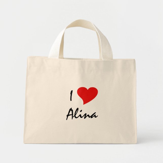 Mini Tote Bag I Love Alina I (Devant)