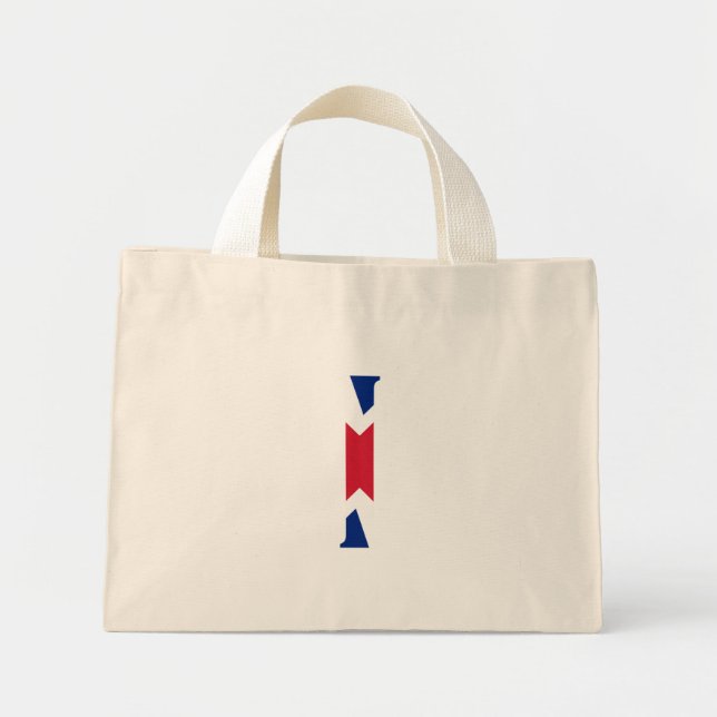 Mini Tote Bag I Monogramme superposé sur le drapeau Union Jack t (Devant)