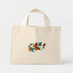 Mini Tote Bag Infinité de papillons monarques