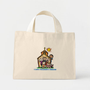Mini Tote Bag J'aime l'église des enfants !