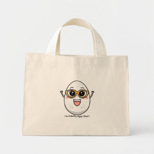 Mini Tote Bag Je suis complètement cité Oeuf joyeux portant des 