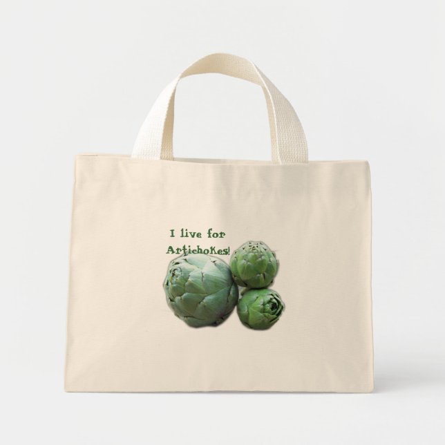 Mini Tote Bag Je vis pour Artichokes !Sac fourre-tout (Devant)