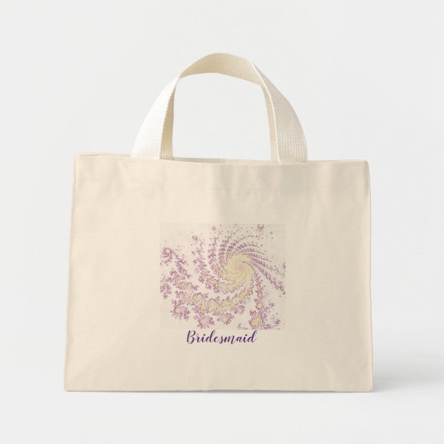 Mini Tote Bag Jolie demoiselle d'honneur rose (Devant)