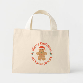 Mini Tote Bag Joyeux Noël Faisons cuire des cookies