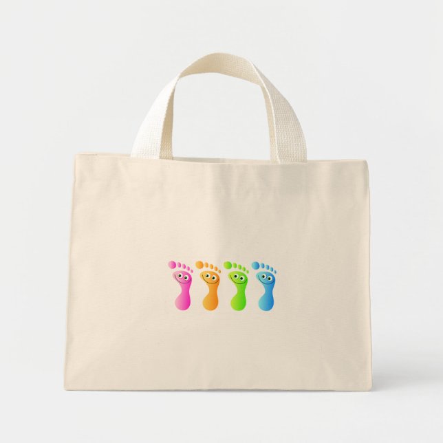 Mini Tote Bag Joyeux pied (Devant)