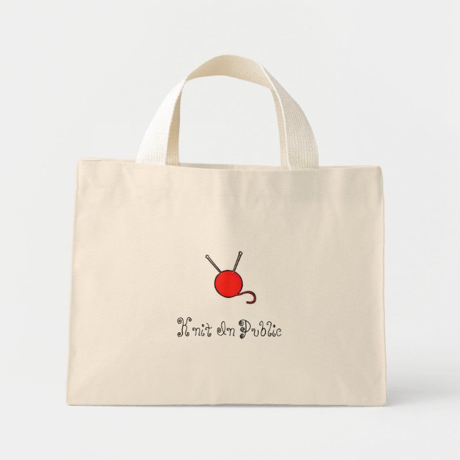 Mini Tote Bag Knit In Public bag (Devant)