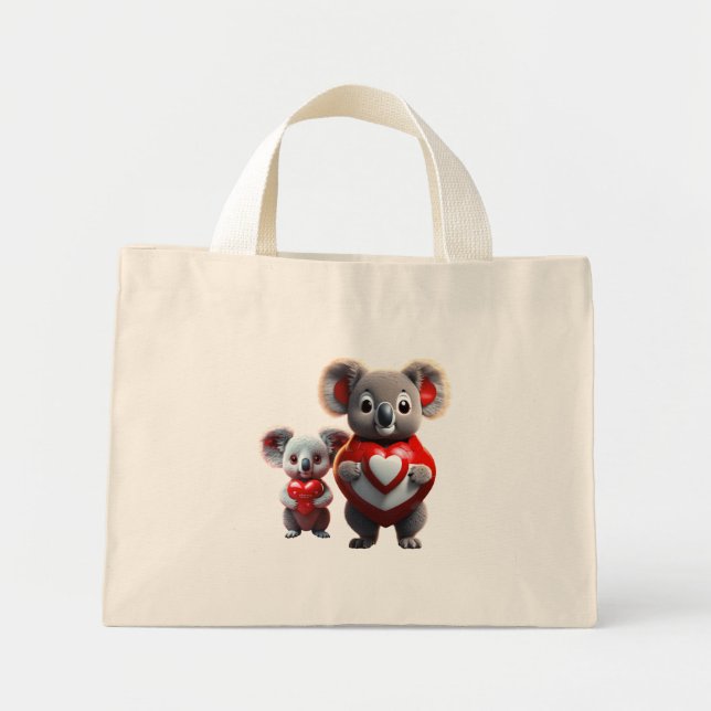 Mini Tote Bag Koala Cuddle : Minuscule Fourre-tout" (Devant)