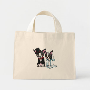Mini Tote Bag La mariée et la mariée de Boston Terrier