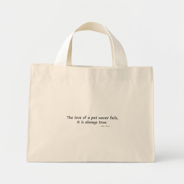 Mini Tote Bag L'amour d'un animal de compagnie (mots seulement) (Devant)