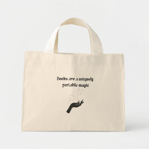 Mini Tote Bag Les livres sont une magie noire unique et portable