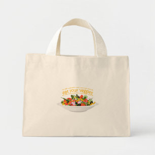 Mini Tote Bag Mangez vos Légumes Citer salade fraîche mélange bo