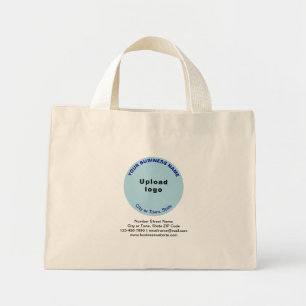 Mini Tote Bag Marque commerciale en forme ronde bleu clair
