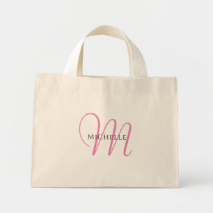 Mini Tote Bag Modern Tote Bags Initial Letter Monogram Template
