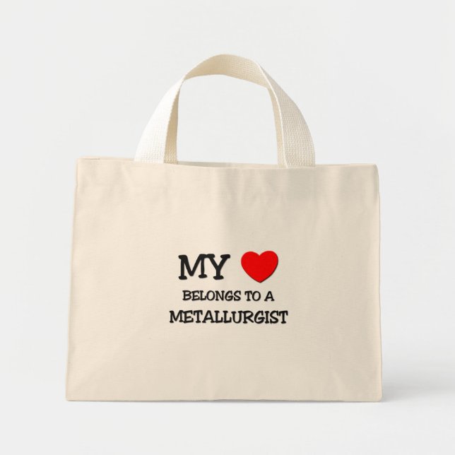 Mini Tote Bag Mon Coeur Appartient À Un MÉTALLURGISTE (Devant)