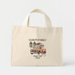 Mini Tote Bag Monogramme Famille Voyage routier Texte personnali