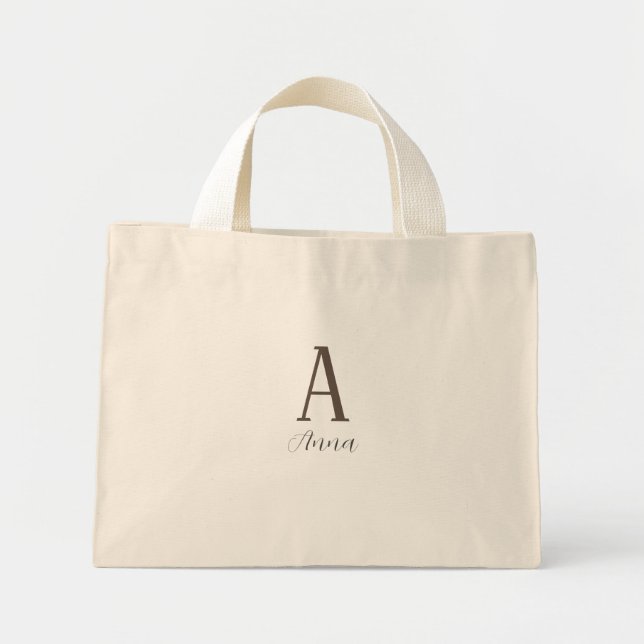 Mini Tote Bag Monogramme Vibe d'automne (Devant)