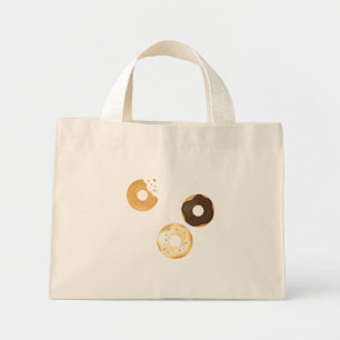 Mini Tote Bag Motif de beignets colorés rétro pour une fête amus