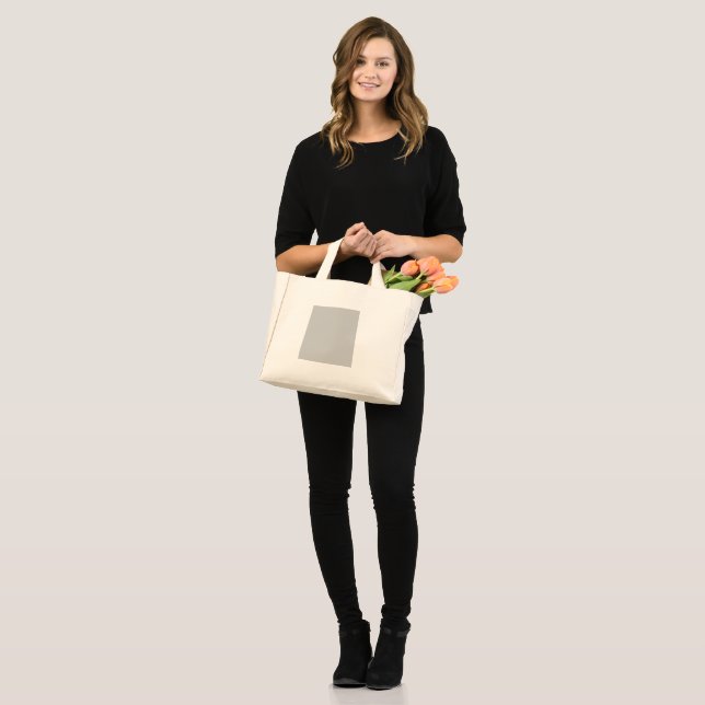 Mini Tote Bag Motif Géométrique Gris Clair - Décoration d'Été (Devant (modèle))