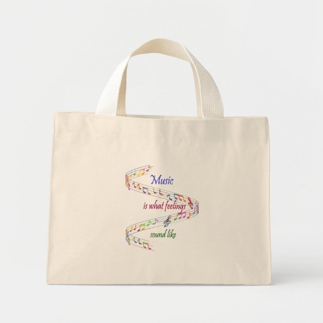Mini Tote Bag Music is what Feelings Sound Like Inspirational  (Devant)
