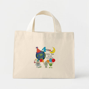 Mini Tote Bag Outta This World 4th Birthday Tshirts et cadeaux