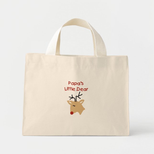 Mini Tote Bag Papa's Dear Papa Deer Christmas (Devant)