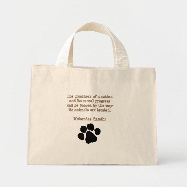 Mini Tote Bag PawPrintGhandi (Devant)