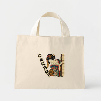 Mini Tote Bag Peeking Ukiyo-e geisha - Konnichiwa!