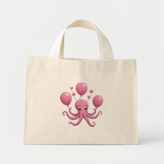 Mini Tote Bag poulpe mignonne (Devant)