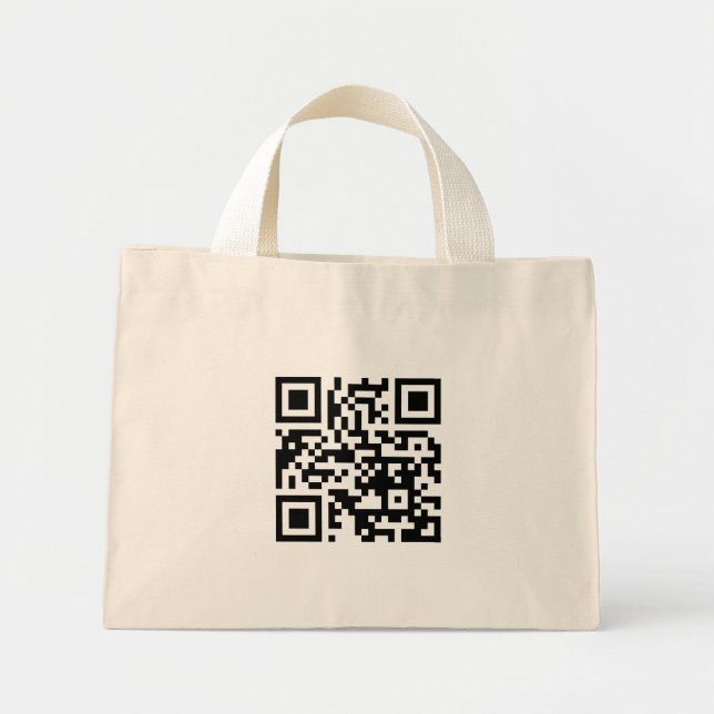 Mini Tote Bag QR Code seulement Minuscule Fourre-tout (Devant)