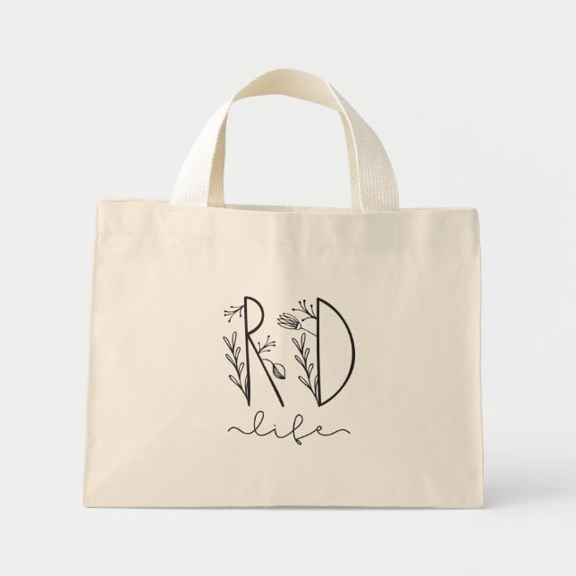 Mini Tote Bag RD Dietitian Life Floral (Devant)